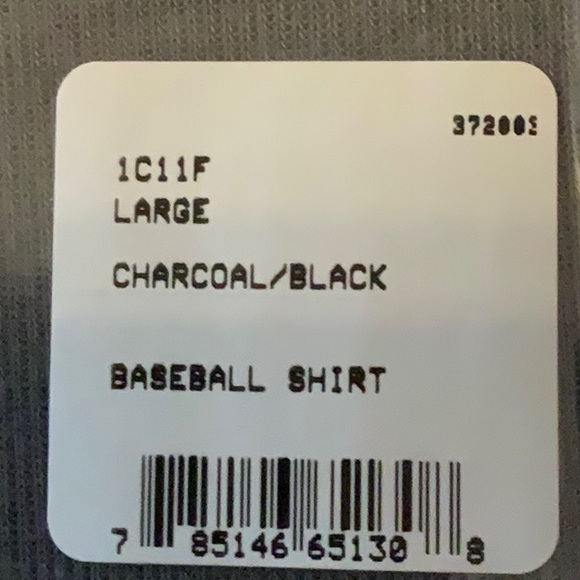 Polarmax 1.0 LIGHTWEIGHT BASEBALL SHIRT - Charcoal/Blk - Picture 7 of 8